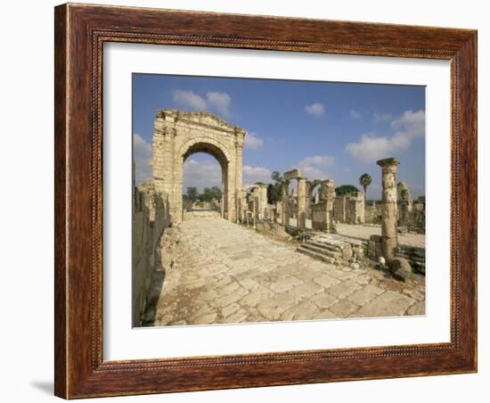 Roman Triumphal Arch and Colonnaded Street, Al Bas Site, Tyre (Sour), the South, Lebanon-Gavin Hellier-Framed Photographic Print