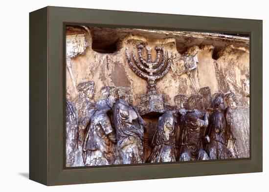 Roman Troops Carrying Away the Menorah from the Temple at Jerusalem-null-Framed Premier Image Canvas