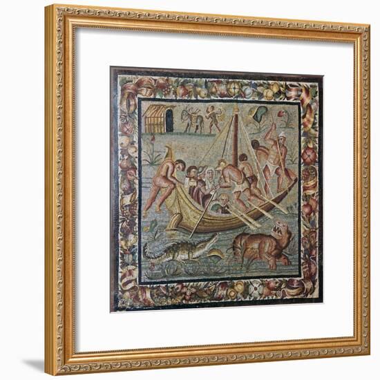 Roman wall mosaic of a ferry-boat, 1st century. Artist: Unknown-Unknown-Framed Giclee Print