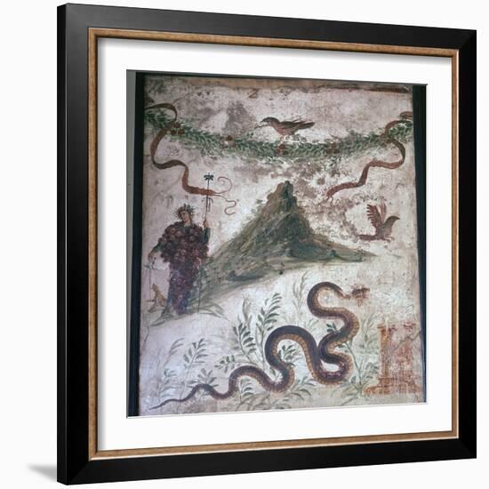 Roman wall-painting from Pompeii showing Vesuvius, 1st century. Artist: Unknown-Unknown-Framed Giclee Print