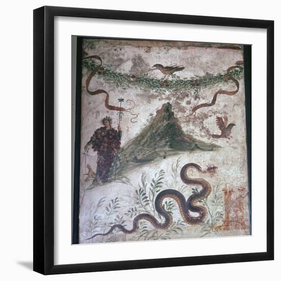 Roman wall-painting from Pompeii showing Vesuvius, 1st century. Artist: Unknown-Unknown-Framed Giclee Print