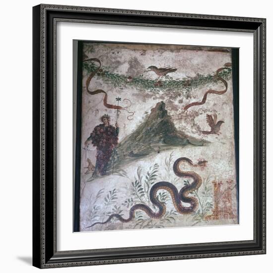 Roman wall-painting from Pompeii showing Vesuvius, 1st century. Artist: Unknown-Unknown-Framed Giclee Print