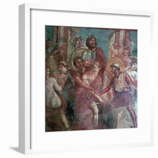 Roman wall-painting from the House of the Dioscuri in Pompeii, 1st centruy. Artist: Unknown-Unknown-Framed Giclee Print