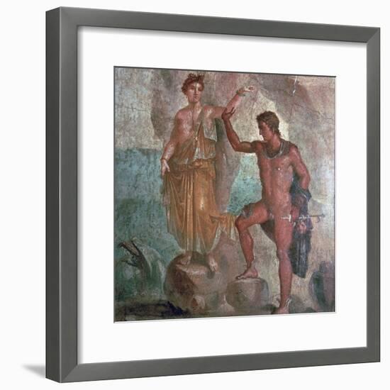 Roman wall-painting from the House of the Dioscuri in Pompeii, 1st century. Artist: Unknown-Unknown-Framed Giclee Print