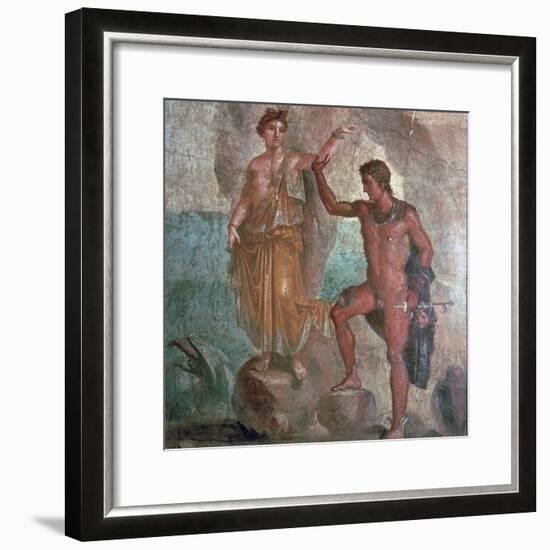 Roman wall-painting from the House of the Dioscuri in Pompeii, 1st century. Artist: Unknown-Unknown-Framed Giclee Print