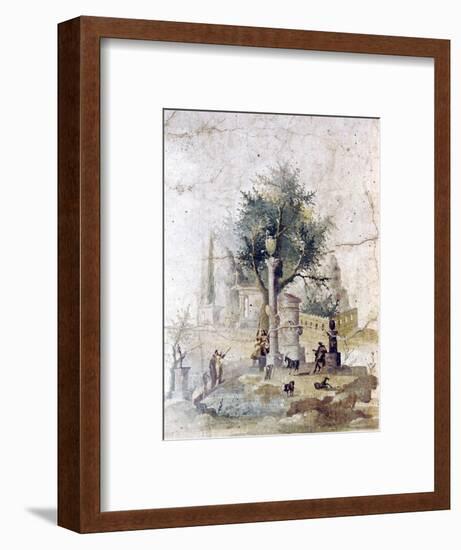 Roman wall painting from villa of Agriopa Posthumus, near Pompeii, c1st century-Unknown-Framed Giclee Print