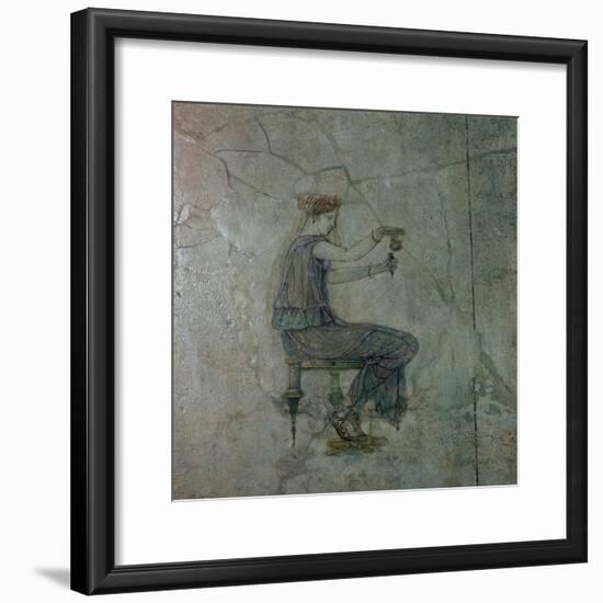 Roman wall-painting of a girl pouring perfume into a small vase, 1st century. Artist: Unknown-Unknown-Framed Giclee Print