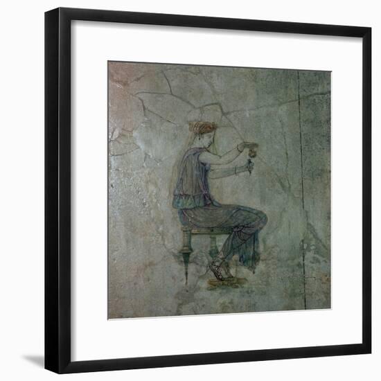 Roman wall-painting of a girl pouring perfume into a small vase, 1st century. Artist: Unknown-Unknown-Framed Giclee Print