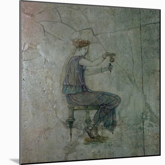 Roman wall-painting of a girl pouring perfume into a small vase, 1st century. Artist: Unknown-Unknown-Mounted Giclee Print