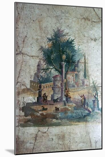 Roman wall-painting of a mythical landscape, c.1st century. Artist: Unknown-Unknown-Mounted Giclee Print