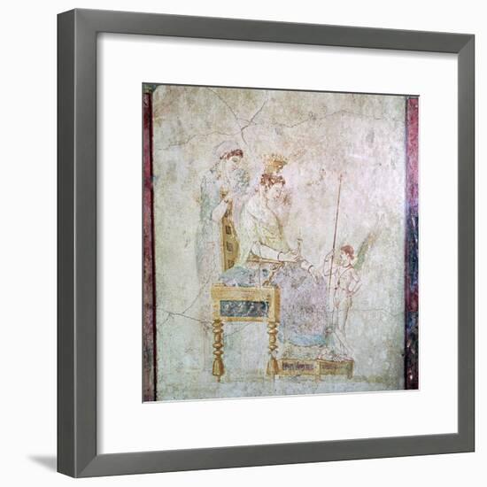 Roman wall-painting of Aphrodite, Eros, and one of the Graces, 1st century. Artist: Unknown-Unknown-Framed Giclee Print