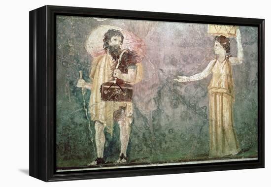 Roman wall painting of servants, 1st century BC-Unknown-Framed Premier Image Canvas