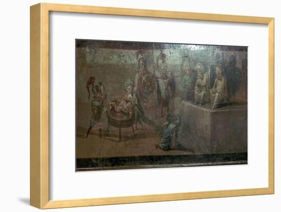 Roman wall-painting of the Judgement of Solomon. Artist: Unknown-Unknown-Framed Giclee Print