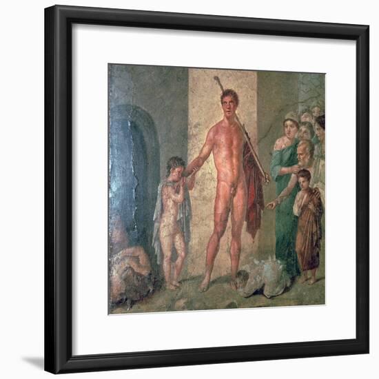 Roman wall-painting of Theseus after killing the Minotaur, 1st century. Artist: Unknown-Unknown-Framed Giclee Print