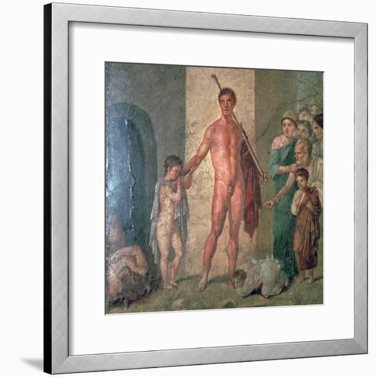 Roman wall-painting of Theseus after killing the Minotaur, 1st century. Artist: Unknown-Unknown-Framed Giclee Print