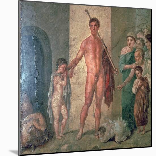 Roman wall-painting of Theseus after killing the Minotaur, 1st century. Artist: Unknown-Unknown-Mounted Giclee Print