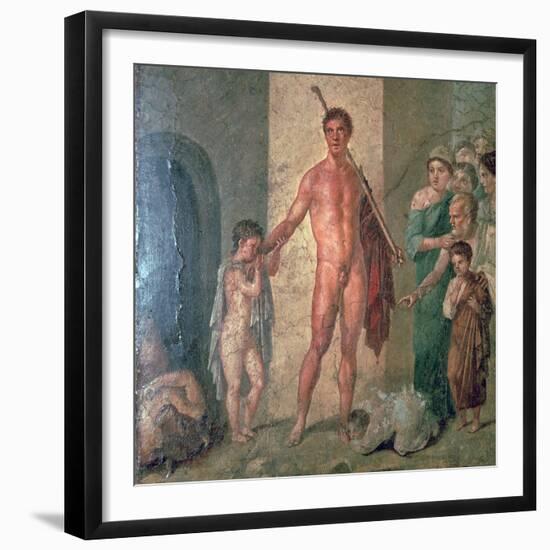 Roman wall-painting of Theseus after killing the Minotaur, 1st century. Artist: Unknown-Unknown-Framed Giclee Print