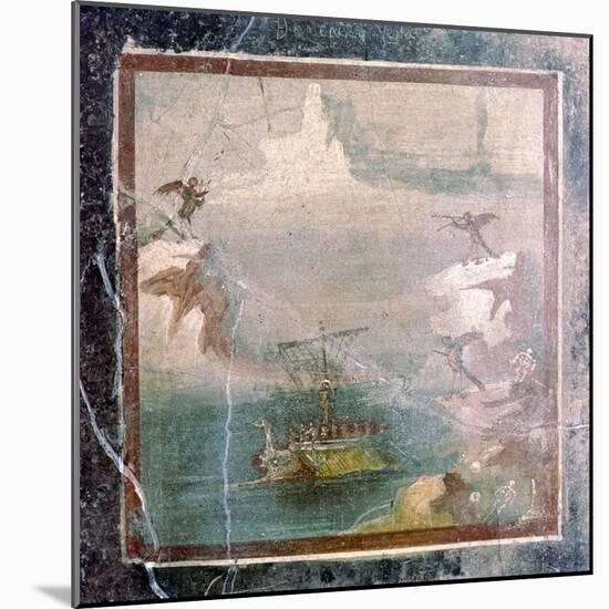 Roman wall-painting, Ulysees and the Sirens, Pompeii, 1st century-Unknown-Mounted Giclee Print