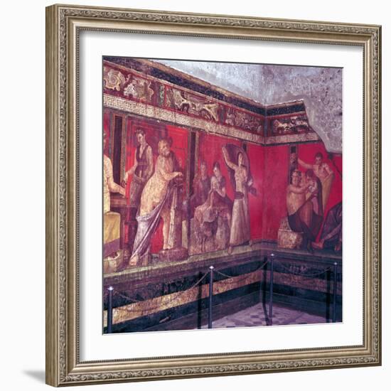 Roman wallpainting from Villa of the Mysteries, Pompeii, Italy, 1st century. Artist: Unknown-Unknown-Framed Giclee Print