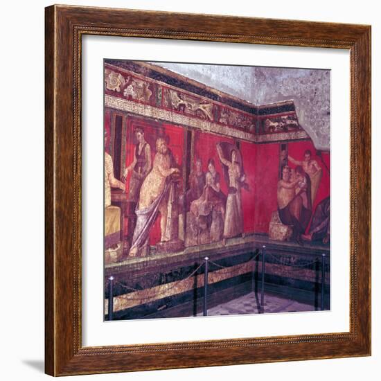 Roman wallpainting from Villa of the Mysteries, Pompeii, Italy, 1st century. Artist: Unknown-Unknown-Framed Giclee Print