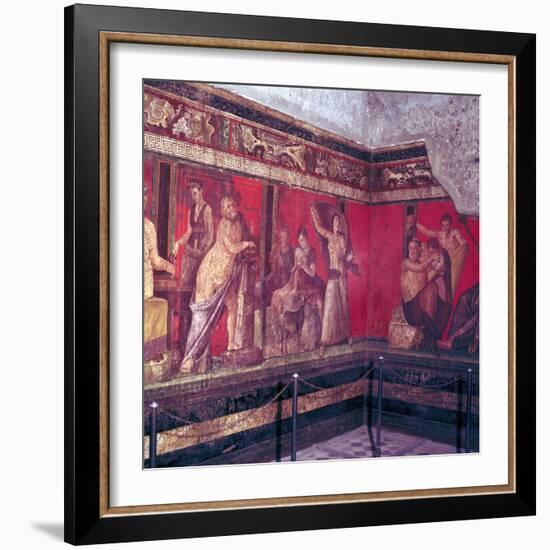 Roman wallpainting from Villa of the Mysteries, Pompeii, Italy, 1st century. Artist: Unknown-Unknown-Framed Giclee Print