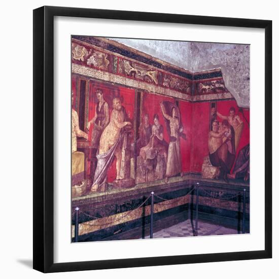 Roman wallpainting from Villa of the Mysteries, Pompeii, Italy, 1st century. Artist: Unknown-Unknown-Framed Giclee Print