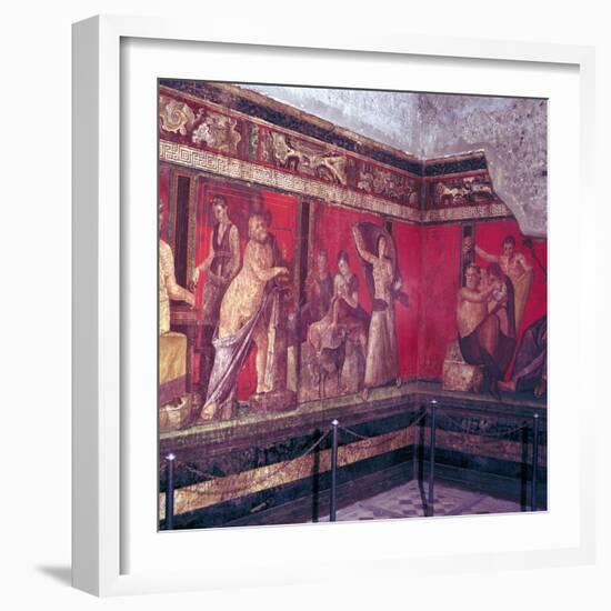 Roman wallpainting from Villa of the Mysteries, Pompeii, Italy, 1st century. Artist: Unknown-Unknown-Framed Giclee Print