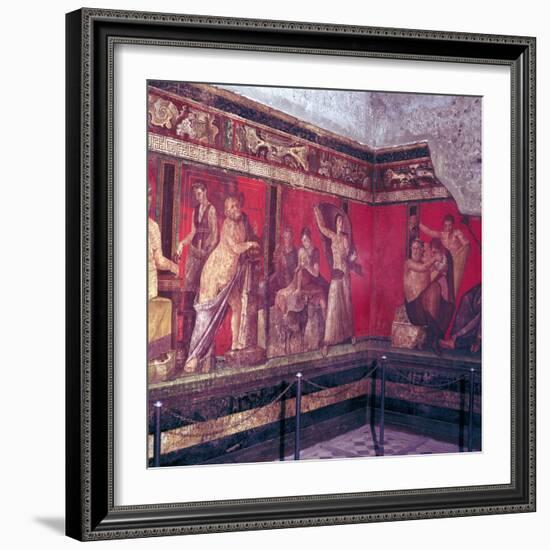 Roman wallpainting from Villa of the Mysteries, Pompeii, Italy, 1st century. Artist: Unknown-Unknown-Framed Giclee Print