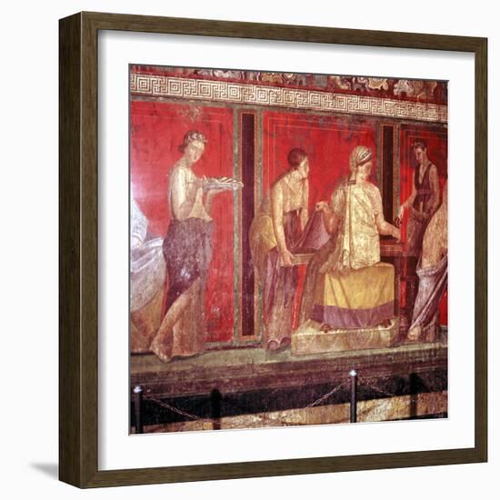 Roman wallpainting from Villa of the Mysteries, Pompeii, Italy, 1st century. Artist: Unknown-Unknown-Framed Giclee Print