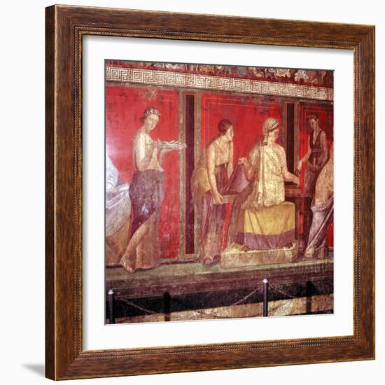 Roman wallpainting from Villa of the Mysteries, Pompeii, Italy, 1st century. Artist: Unknown-Unknown-Framed Giclee Print