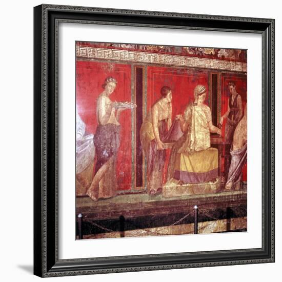 Roman wallpainting from Villa of the Mysteries, Pompeii, Italy, 1st century. Artist: Unknown-Unknown-Framed Giclee Print