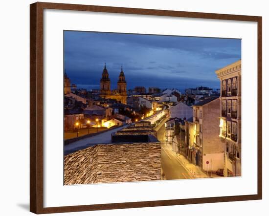 Roman Walls and Cathedral, Lugo, Galicia, Spain-Alan Copson-Framed Photographic Print