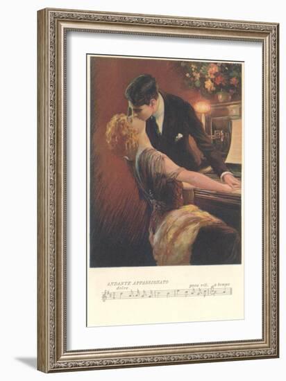 Romance at the Piano-null-Framed Art Print