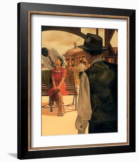 Romance on the Pier-Graham Reynold-Framed Art Print