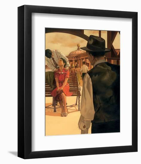 Romance on the Pier-Graham Reynold-Framed Art Print