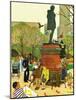 "Romance Under Shakespeare's Statue," April 28, 1945-Mead Schaeffer-Mounted Giclee Print