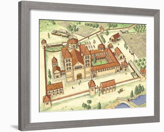 Romanesque Abbey, Model-Fernando Aznar Cenamor-Framed Giclee Print