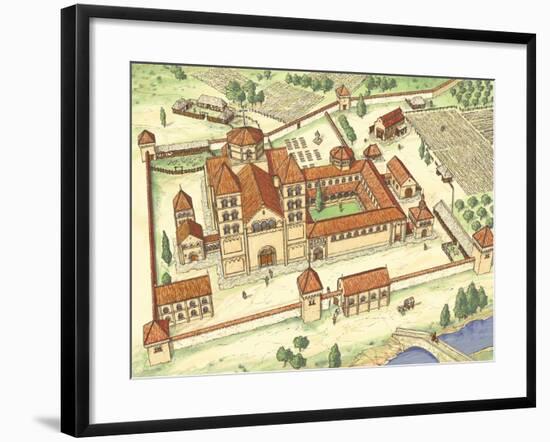 Romanesque Abbey, Model-Fernando Aznar Cenamor-Framed Giclee Print