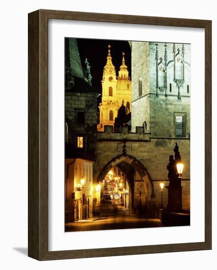 Romanesque and Gothic Malostranske Bridge Towers, Prague, Czech Republic-Richard Nebesky-Framed Photographic Print