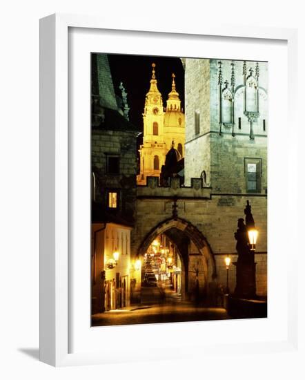 Romanesque and Gothic Malostranske Bridge Towers, Prague, Czech Republic-Richard Nebesky-Framed Photographic Print