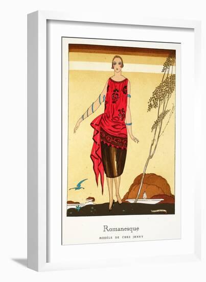 Romanesque - Design by Chez Jenny, 1919-21 (Pochoir Print)-Umberto Brunelleschi-Framed Giclee Print