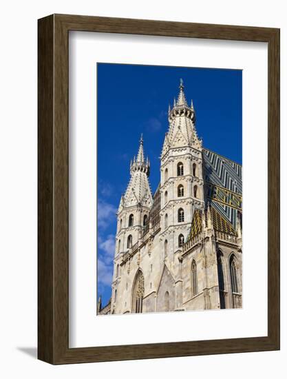 Romanesque Towers of St. Stephen's Cathedral, UNESCO World Heritage Site, Stephansplatz, Vienna, Au-John Guidi-Framed Photographic Print