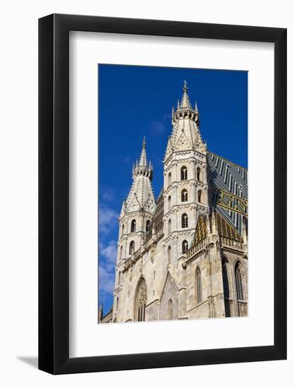 Romanesque Towers of St. Stephen's Cathedral, UNESCO World Heritage Site, Stephansplatz, Vienna, Au-John Guidi-Framed Photographic Print