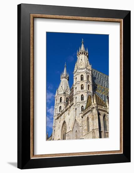 Romanesque Towers of St. Stephen's Cathedral, UNESCO World Heritage Site, Stephansplatz, Vienna, Au-John Guidi-Framed Photographic Print