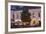 Romania, Baia Mare, Piata Libertatii Square, Outdoor Cafes, Dusk-Walter Bibikow-Framed Photographic Print