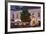 Romania, Baia Mare, Piata Libertatii Square, Outdoor Cafes, Dusk-Walter Bibikow-Framed Photographic Print