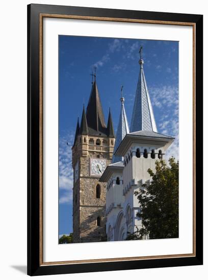 Romania, Baia Mare, St Stephans Tower and St Nicholas Orthodox Church-Walter Bibikow-Framed Photographic Print