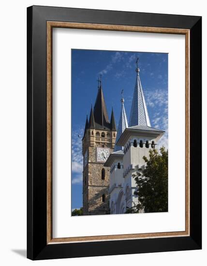 Romania, Baia Mare, St Stephans Tower and St Nicholas Orthodox Church-Walter Bibikow-Framed Photographic Print