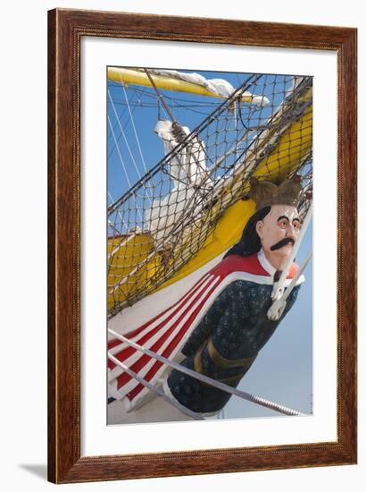 Romania, Black Sea Coast, Constanta, Figurehead of a Ship-Walter Bibikow-Framed Photographic Print