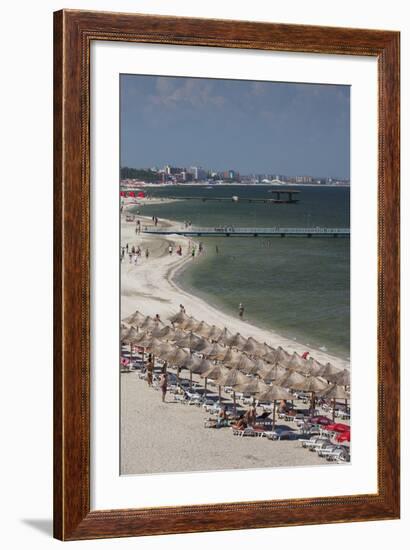 Romania, Black Sea Coast, Mamaia, Elevated Beach View-Walter Bibikow-Framed Photographic Print